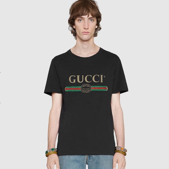 AUTHENTIC OVERSIZE WASHED T-SHIRT WITH GUCCI LOGO - Picture 3 of 16